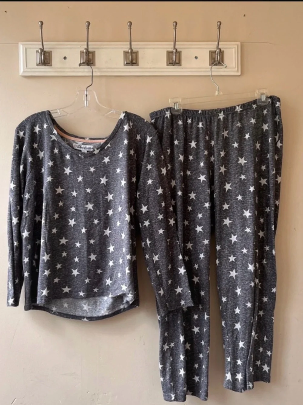 dearfoams Gray Star-Print Kids Pajama Set